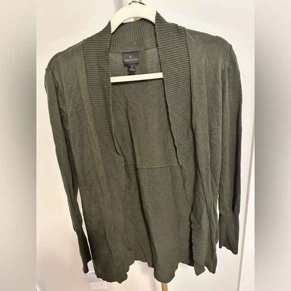 Worthington Olive Green Open Front Ribbed Cardigan - Picture 1 of 3